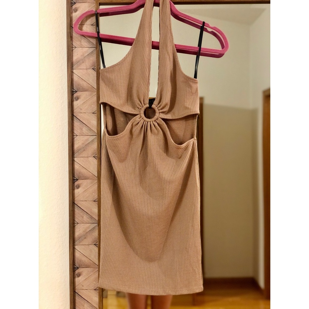 New Forever 21 Taupe Halter Dress
